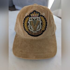 Veronica Beard Corduroy Baseball Cap Logo Crest